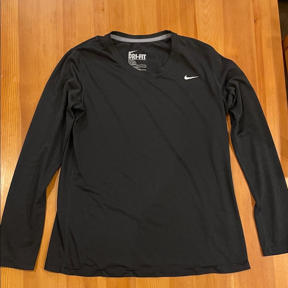Nike Dri-Fit Long Sleeve Black Tee